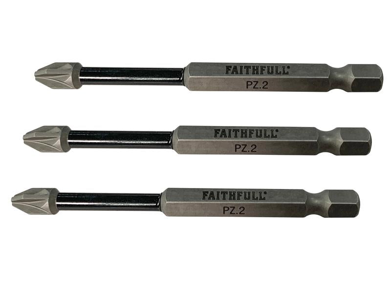 Pozidriv Impact Screwdriver Bits PZ3 x 75mm (Pack 3)