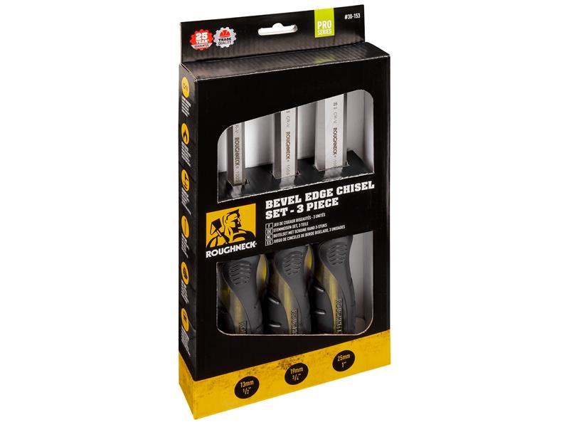 Pro Series Bevel Edge Chisel Set in Canvas Wallet, 5 Piece