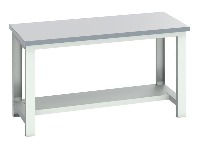 Cubio Bench with Half Shelf, Laminate Top 1500 x 750mm