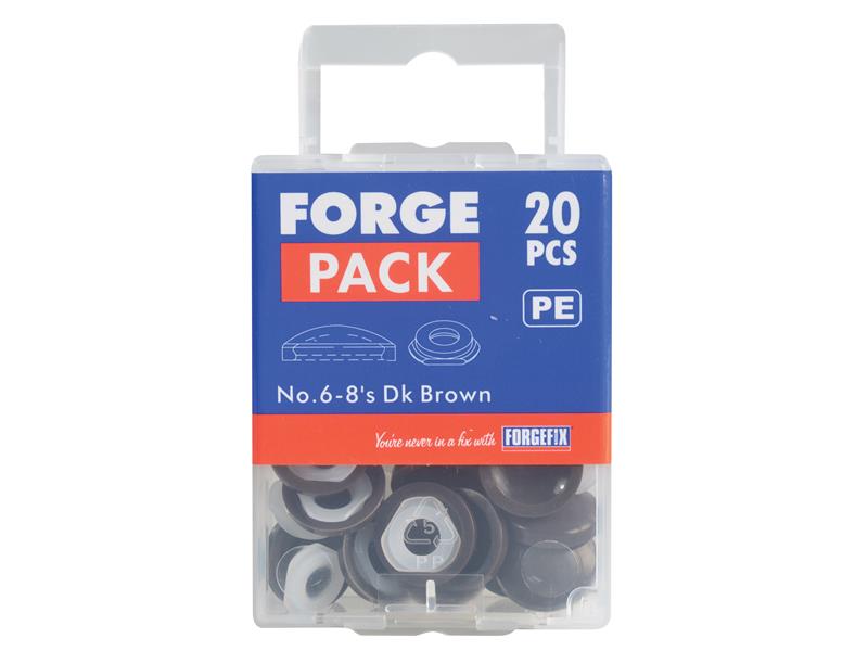 Domed Cover Cap Dark Brown No. 6-8 ForgePack 20                                 