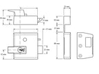 P1 Double Security Nightlatch 60mm Backset DMG Dark Grey Finish Visi