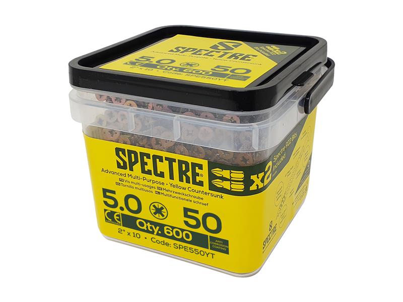 Spectre™ PZ Compatible Wood Screw CSK ZYP 5.0 x 40mm Box 500