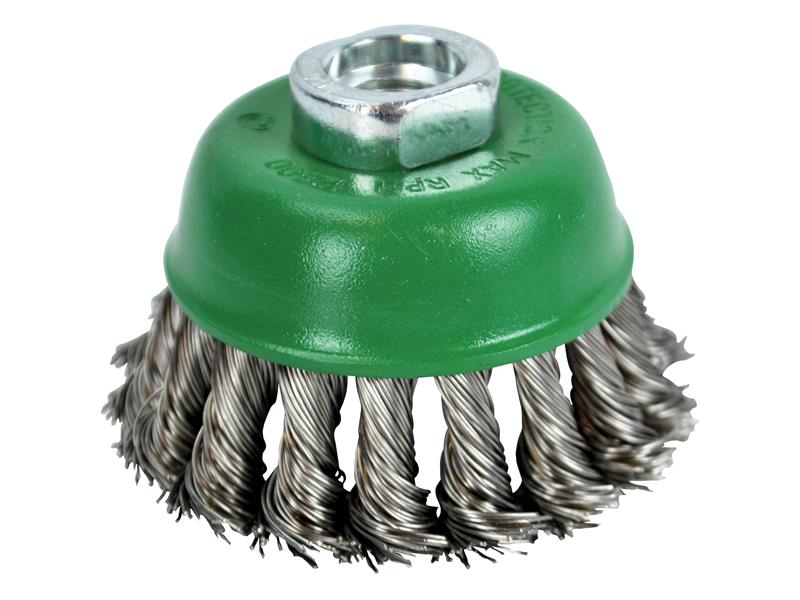 Wire Cup Brush Twist Knot 65mm M14x2, 0.50mm Stainless Steel Wire               
