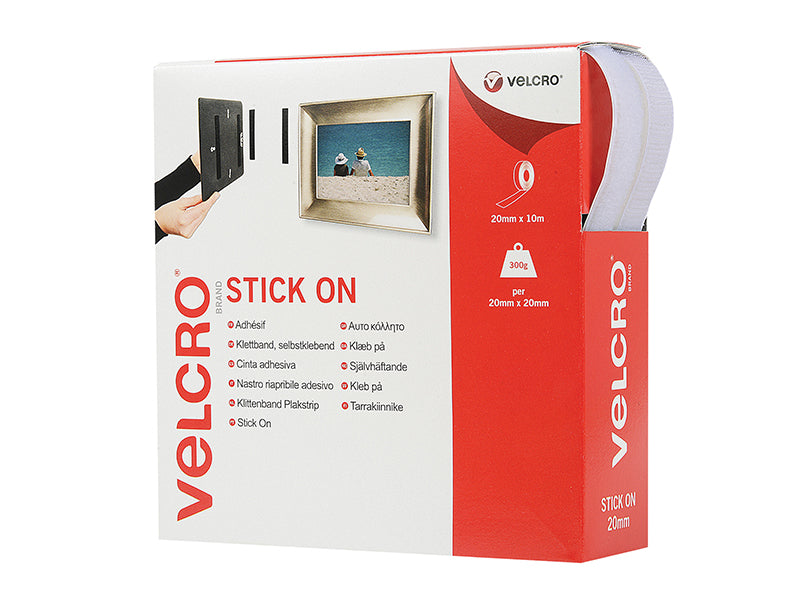VELCRO® Brand Stick On Tape 20mm x 10m Black