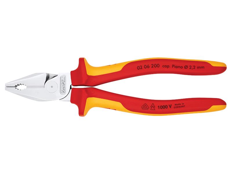 02 06 200 VDE High Leverage Combination Pliers 200mm                            