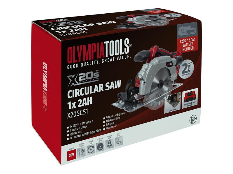 X20S™ Circular Saw 20V 1 x 2.0Ah Li-ion