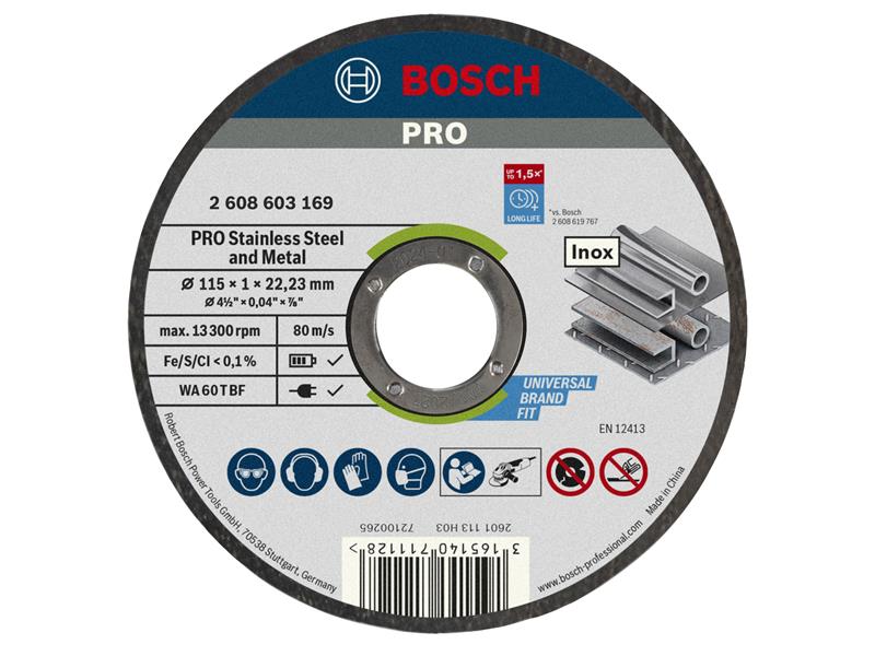 PRO Stainless Steel and Metal Bonded Cutting Disc 125 x 1.0 x 22.23mm Pack of 10