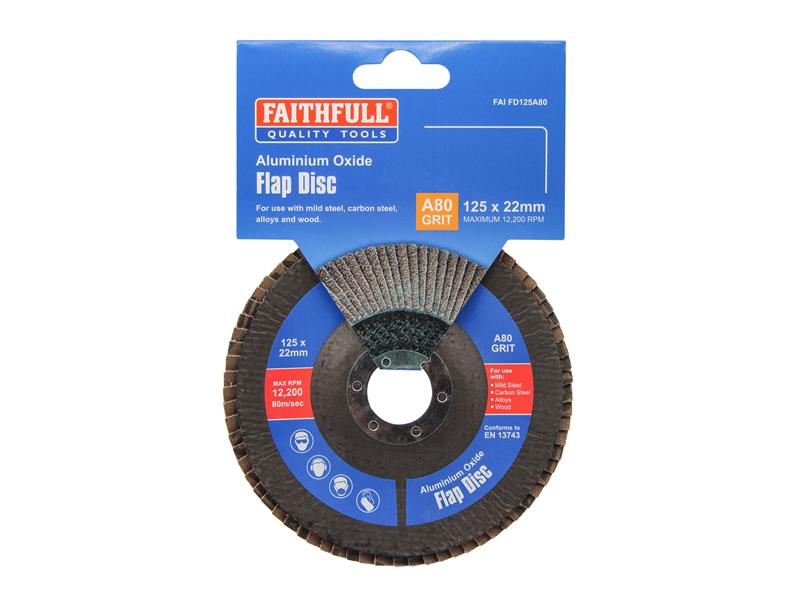 Aluminium Oxide Flap Disc 125 x 22mm Mixed Grit (3 Pack)