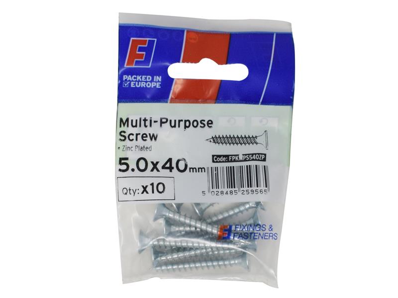 Multi-Purpose Pozi Screw CSK ST ZP 5.0 x 90mm ForgePack 10