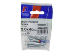 Multi-Purpose Pozi Screw CSK ST ZP 5.0 x 90mm ForgePack 10