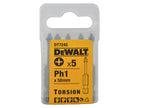 DT7245 Torsion Bits PH1 x 50mm (Pack 5)                                         