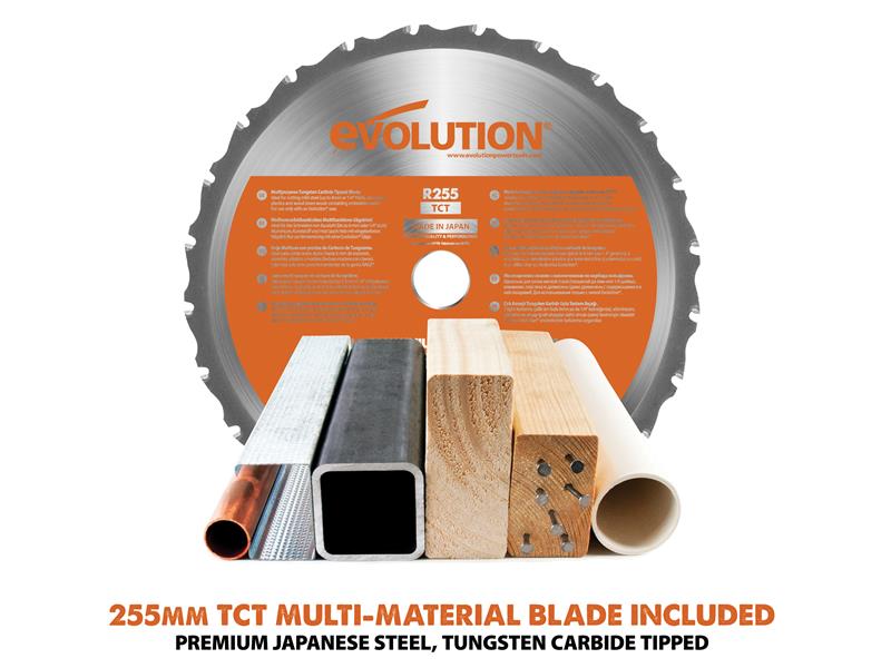 R255SMS+ Pro Multi-Material Sliding Mitre Saw 255mm 2000W 240V                  