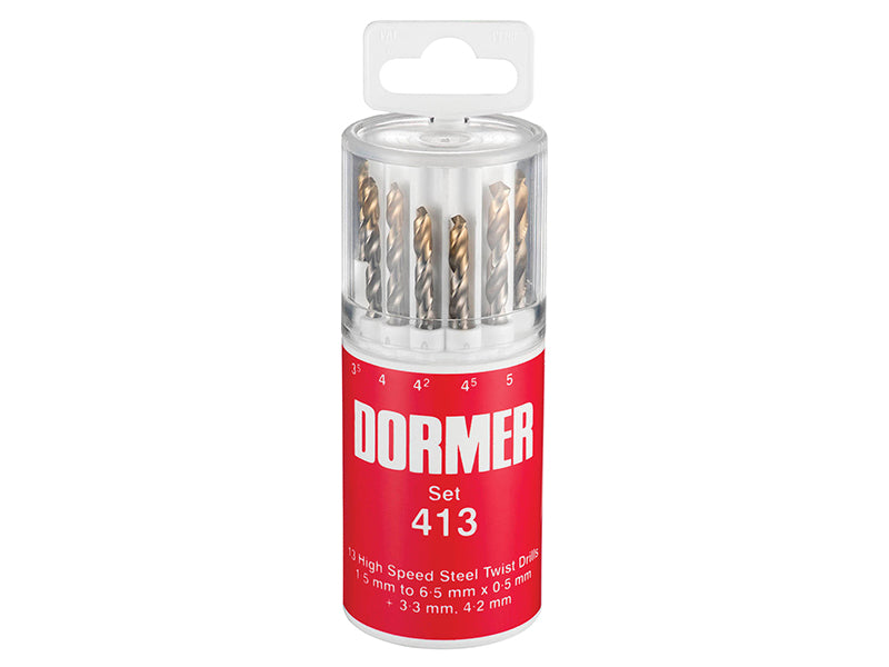 A094 No.413 HSS TiN Coated Drill Set of 13 1.5- 6.50mm x 0.5mm                  