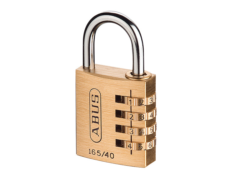165/40 40mm Solid Brass Body Combination Padlock (4-Digit) Carded               