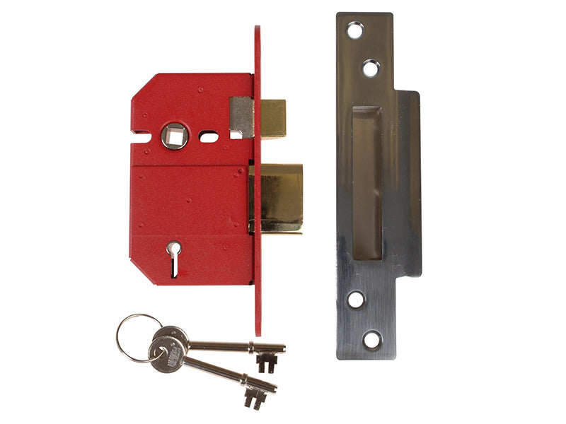 StrongBOLT 2200S BS 5 Lever Mortice Sashlock Satin Brass 81mm Visi