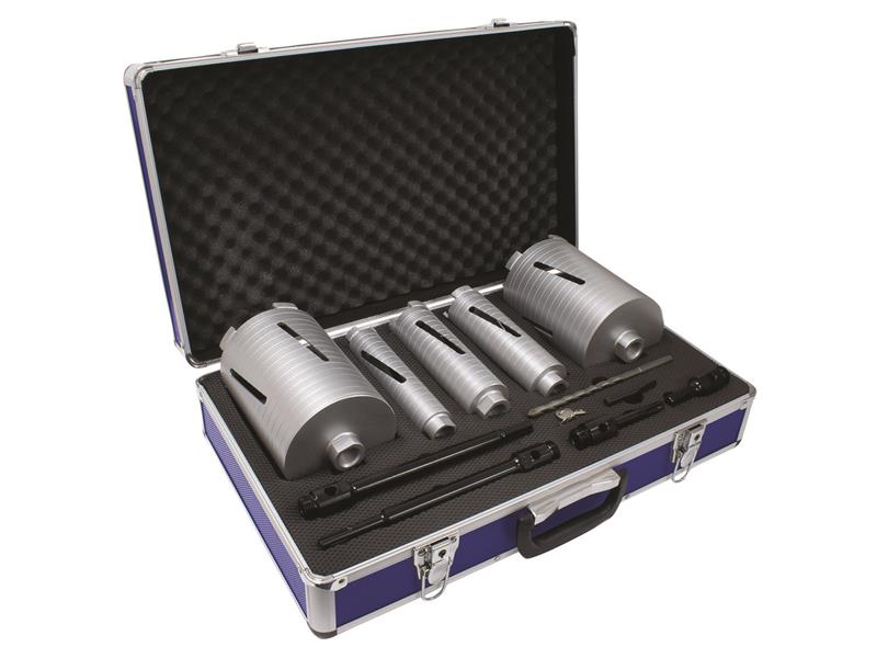 Slotted Dry Core Drill X90 Grade Kit, 7 Piece