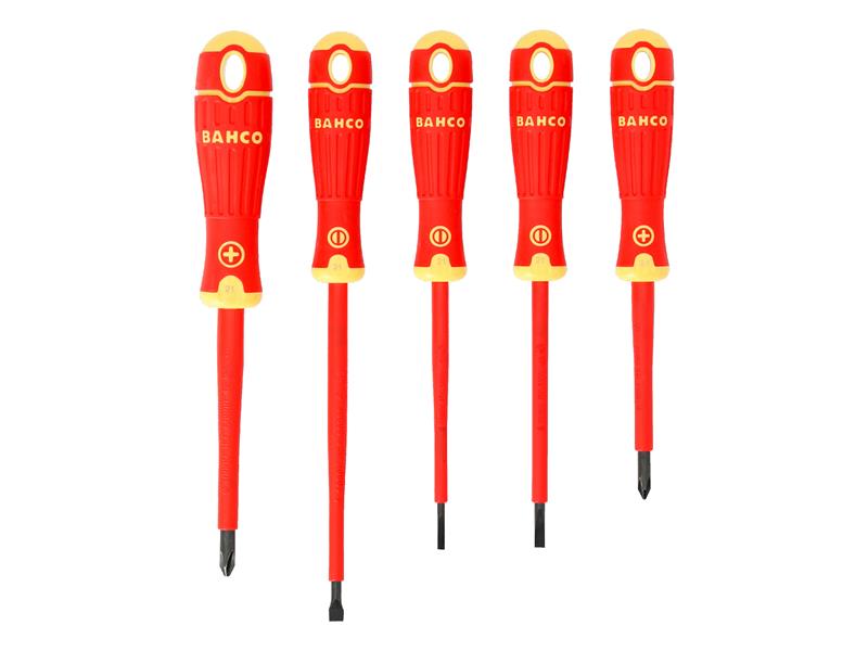 B220.005 BAHCOFIT Insulated Screwdriver Set, 5 Piece                            