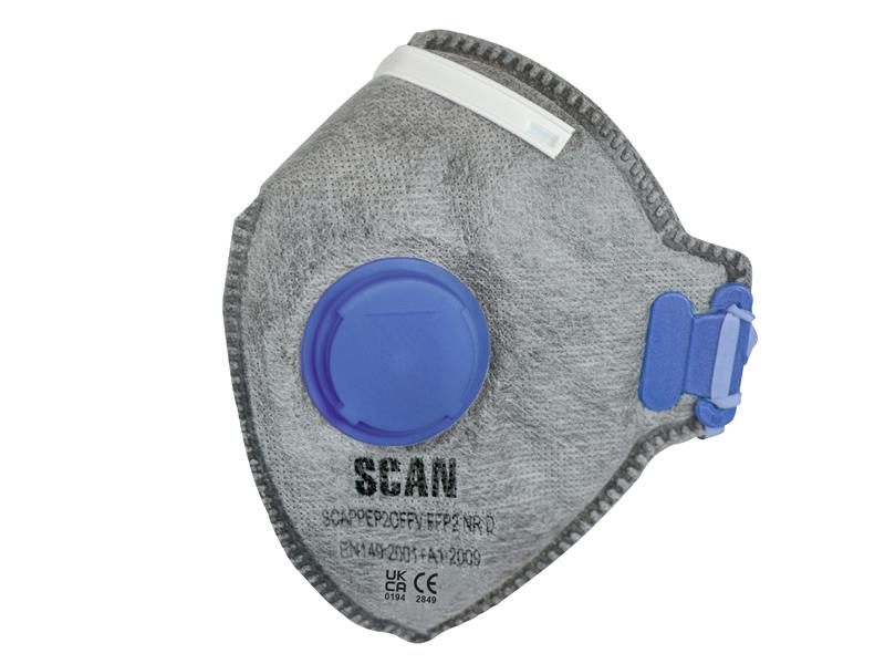 Fold Flat Disposable Odour Mask Valved FFP2 Protection (Pack 3)