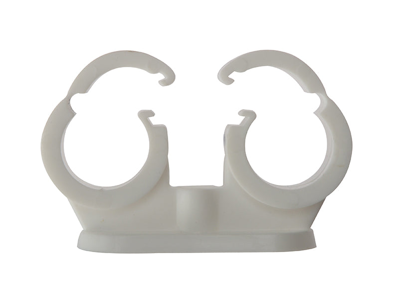 Pipe Clip Double Cliplock 22mm Box 50                                           