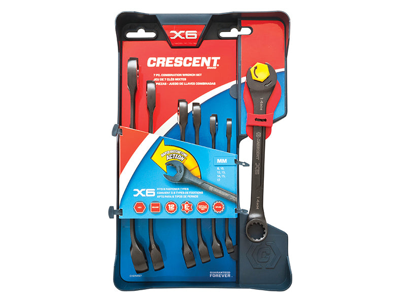 X6™ Open End Ratcheting Spanner Set, 7 Piece