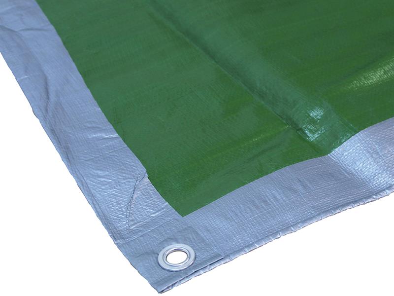 Tarpaulin Green/Silver 5.4 x 3.6m (18 x 12ft) 80gsm                             