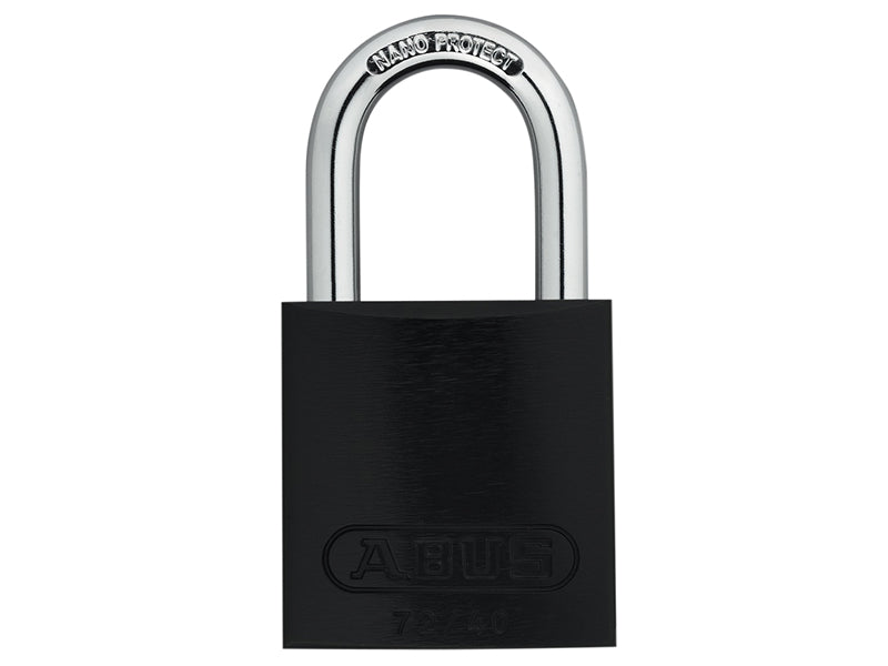 72/40mm Aluminium Padlock Black Keyed Alike TT00260                             