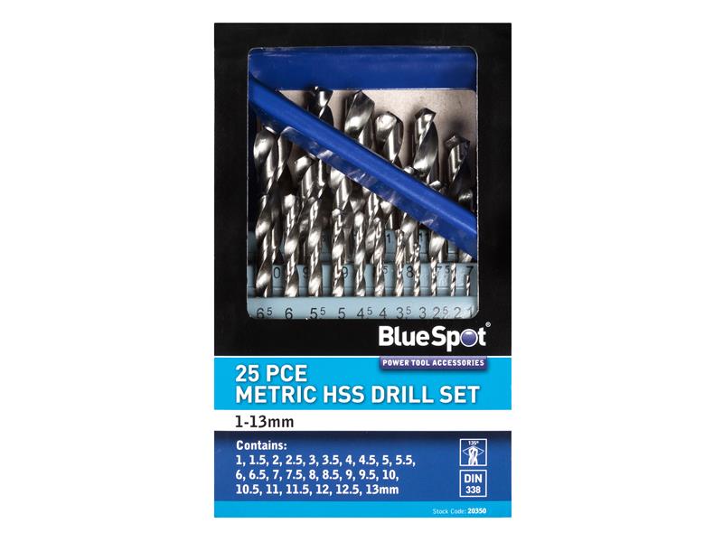 HSS Drill Bit Set, 25 Piece                                                     