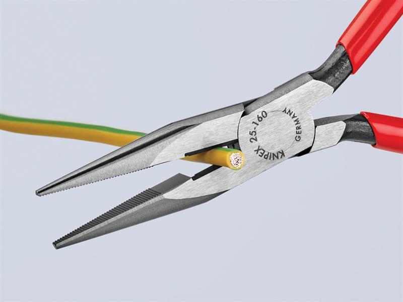 25 01 160 Snipe Nose Side Cutting Pliers  Plastic Coated Grip 160mm             