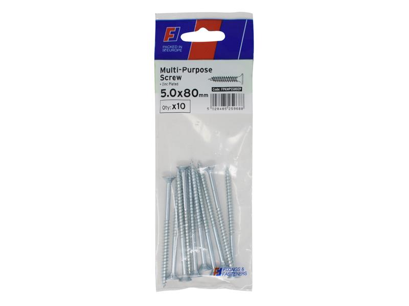 Multi-Purpose Pozi Screw CSK ST ZP 5.0 x 90mm ForgePack 10