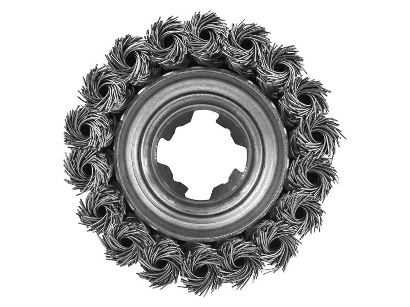 X-LOCK Wire Cup Brush Twist Knot 75mm M14x2, 0.50mm Steel Wire                  