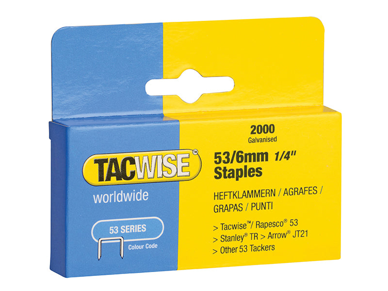 53 Light-Duty Staples 14mm (Type JT21  A) (Pack 2000)