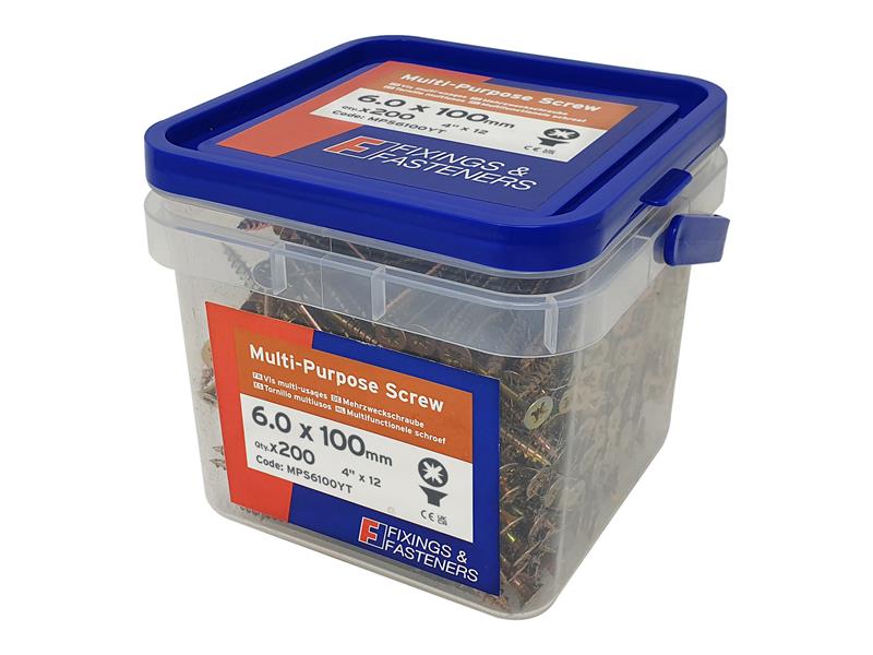 Multi-Purpose Pozi Compatible Screw CSK ST ZYP 6.0 x 90mm Box 100