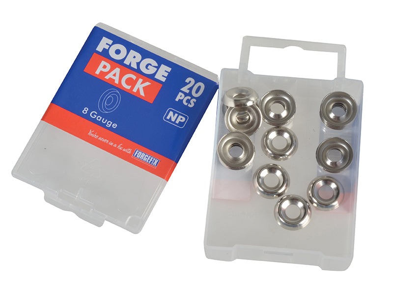 Screw Cup Washer Nickle Plated No.8 ForgePack 20                                
