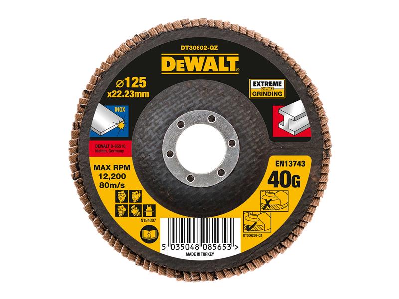 DT30622 Extreme Metal Flap Disc 125 x 22.2mm x 80G