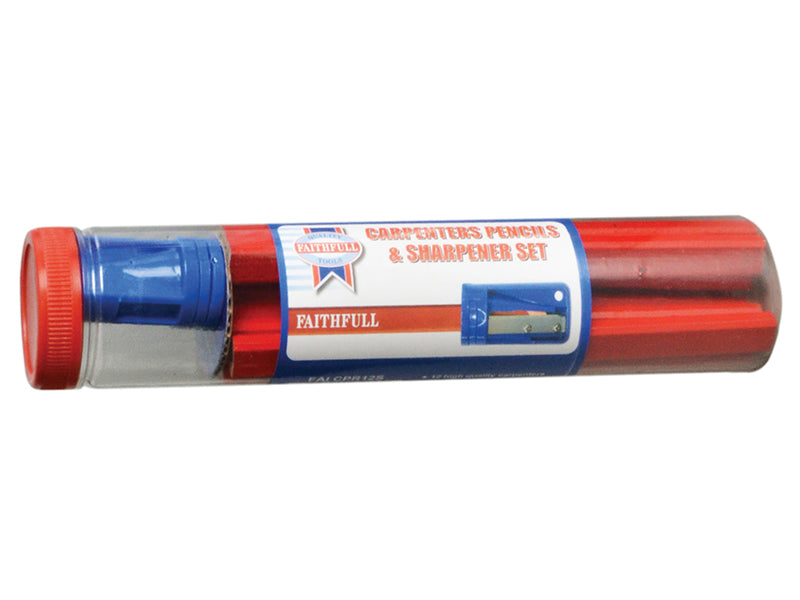 Carpenter's Pencils Tube & Sharpener                                            