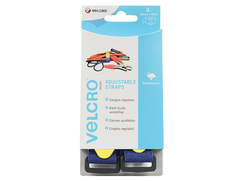 VELCRO® Brand Adjustable Straps (2) 25mm x 46cm Blue