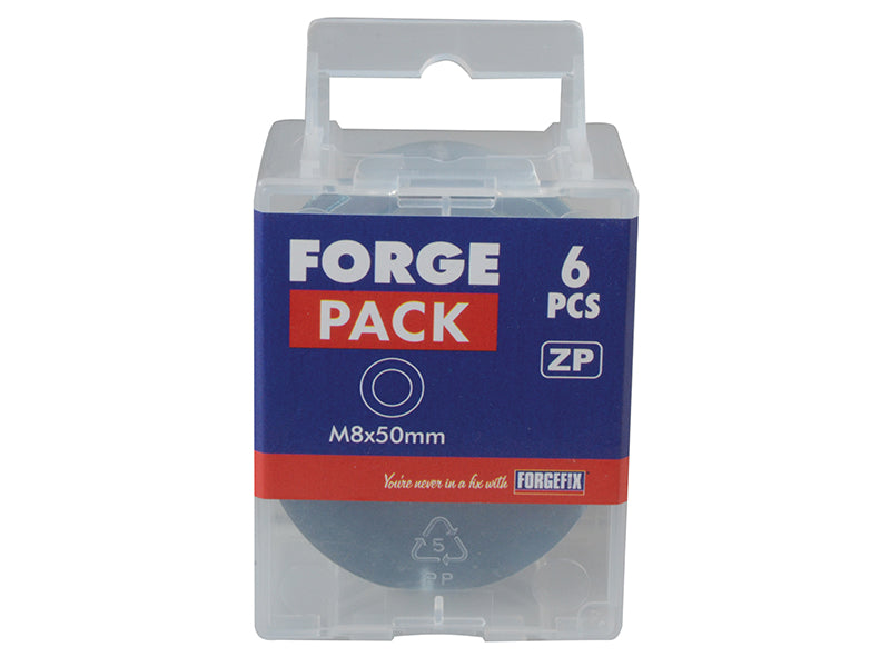 Flat Penny Washer ZP M8 x 50mm ForgePack 6