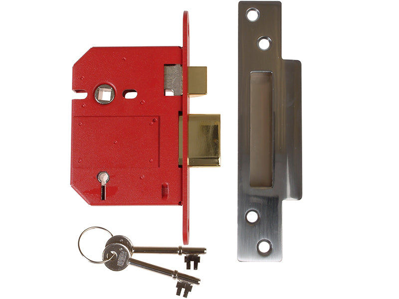 StrongBOLT 2200S BS 5 Lever Mortice Sashlock Satin Brass 81mm Visi