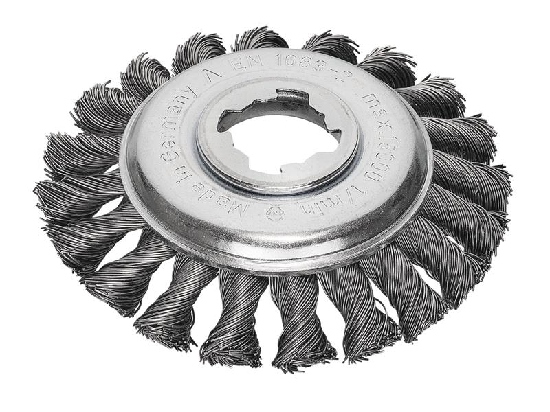 X-Lock Stainless Steel Knot Bevel Brush 115mm Non Spark