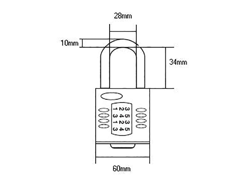 CP60 Combination Padlock 5-Wheel 60mm Close Shackle