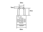 CP60 Combination Padlock 5-Wheel 60mm Close Shackle