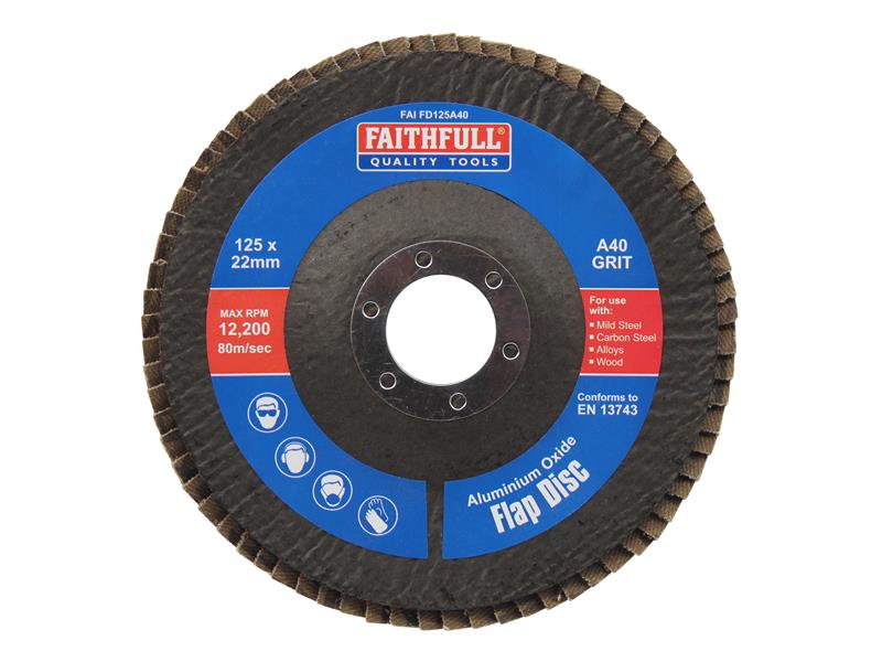 Aluminium Oxide Flap Disc 125 x 22mm Mixed Grit (3 Pack)