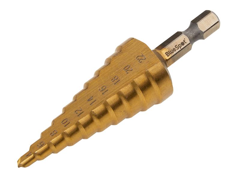 HSS 1/4in Hex Shank Step Drill 4-22mm                                           