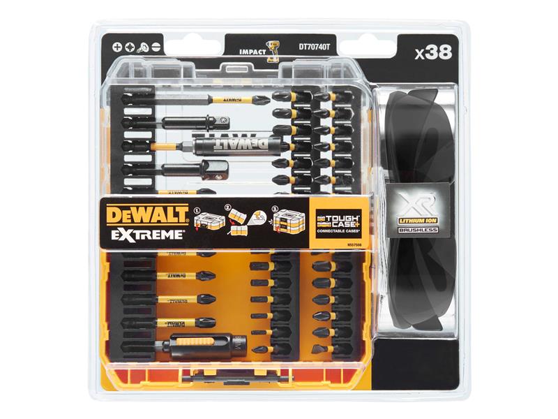 DT70740T FlexTorq Bit Set, 38 Piece + Safety Glasses                            