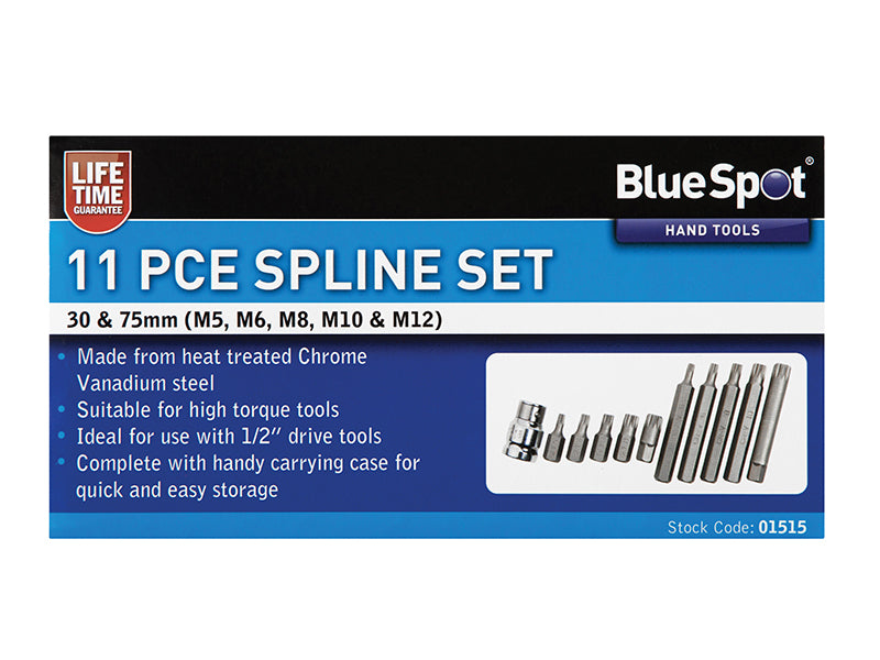 Spline Bit Set, 11 Piece                                                        