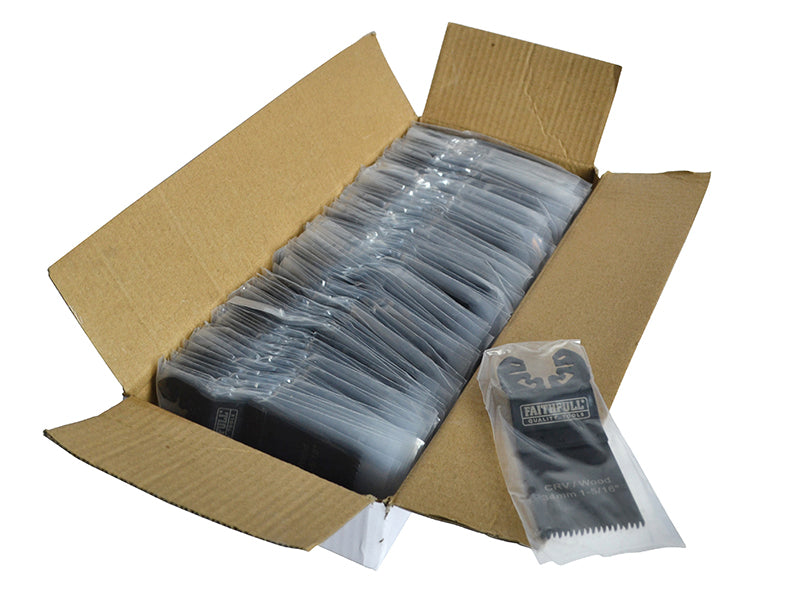 Multi-Function Tool CrV Flush Cut Wood Blade Ground Side Set 34mm (Box 100)     