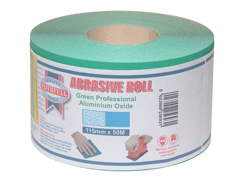 Aluminium Oxide Sanding Paper Roll Green 115mm x 5m 80G