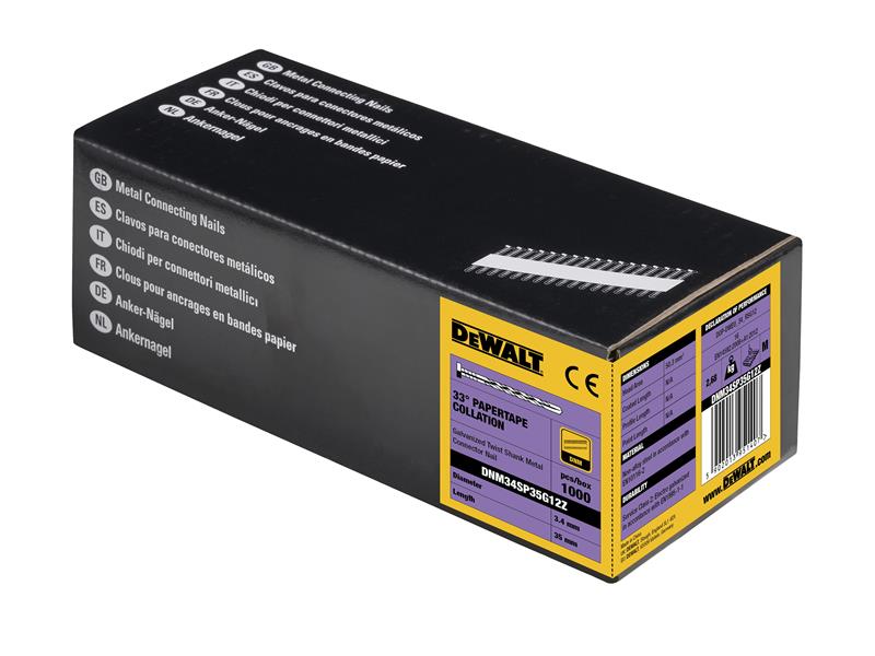 Galvanised Metal Connector Twist Nail 3.4 x 35mm (Pack 1000)                    
