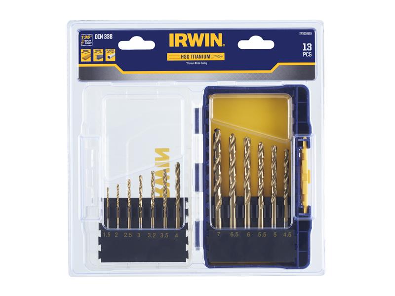 HSS Titanium Metal Drill Bit Set, 13 Piece                                      