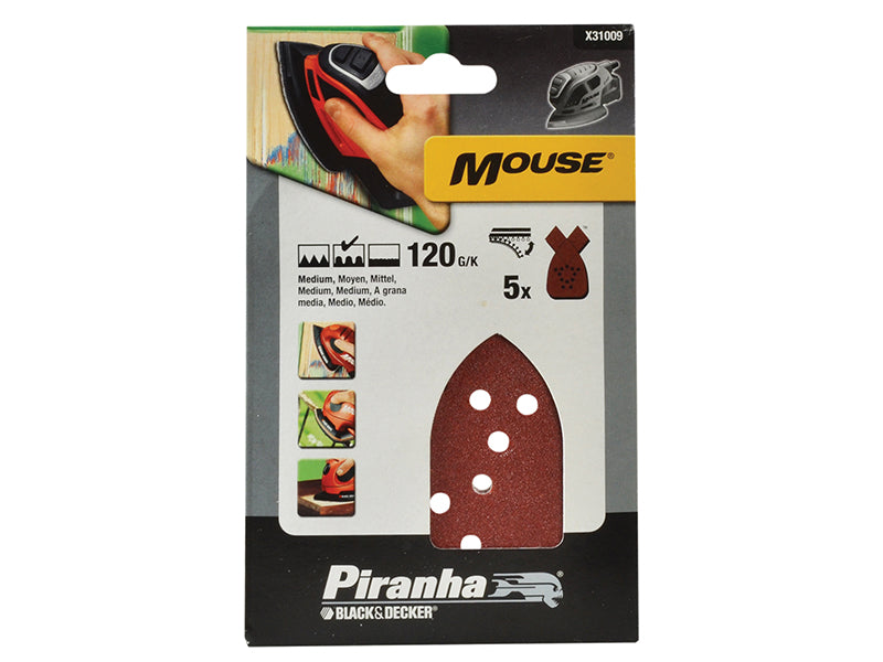X31009 Mouse Sanding Sheets 120g (Pack 5)                                       